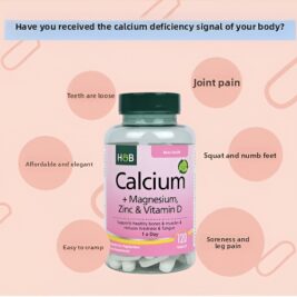 Hoberi HB British Calcium Magnesium Zinc Tablets Adult Calcium Tablets Vitamin D Complex Joint Calcification Bone Health